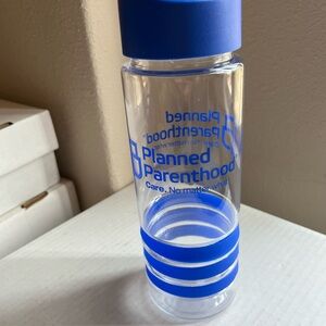 Blue and Clear Plastic Water Bottle